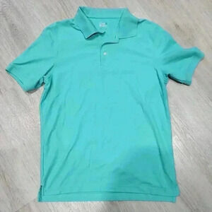 Croft & Barrow Men's Short Sleeve Collared Polo Shirt Aqua Blue Size Medium